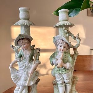 Vintage Hand Painted Candle Stick Holders  from  Occupied Japan